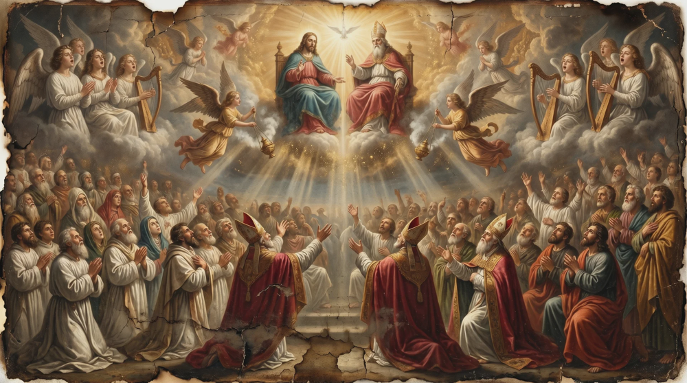 Oração de Agradecimento a Deus — antiga pintura católica