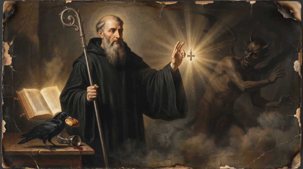 Novena de São Bento: como rezar os 9 dias — antiga pintura católica