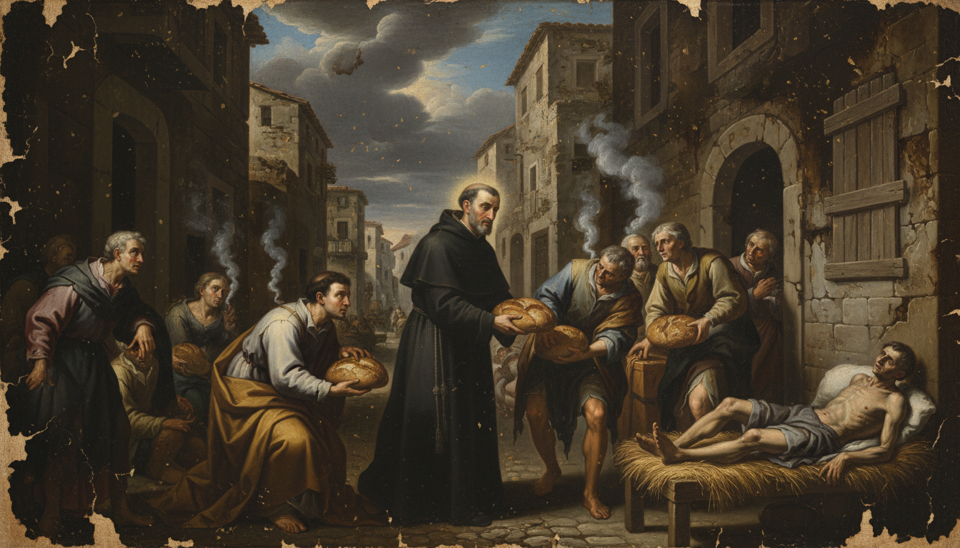San Cayetano socorre a los pobres y enfermos durante el hambre en Venecia