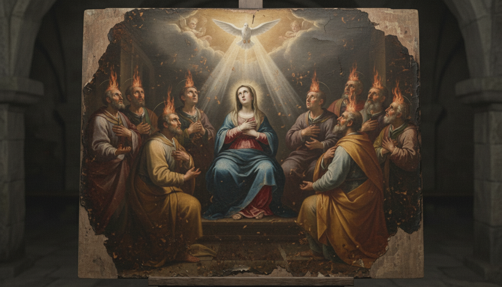 The Pentecost Novena to the Holy Ghost — ancient Catholic altarpiece