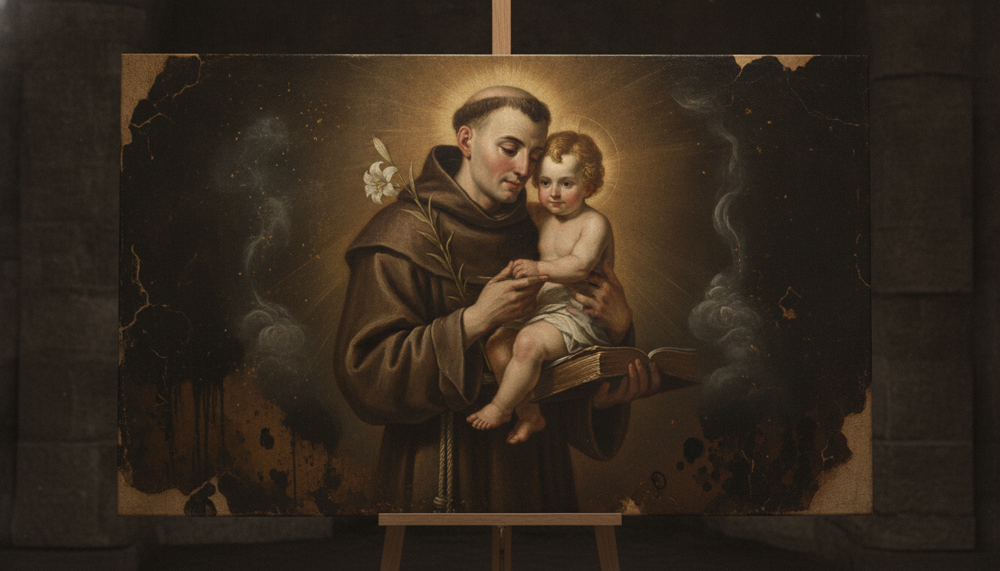Prayer to St Anthony, Finder of Lost Things — ancient Catholic altarpiece