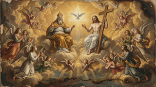 Glória ao Pai (Glória Patri): A Doxologia — antiga pintura católica