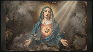 The Immaculate Heart of Mary — ancient Catholic altarpiece