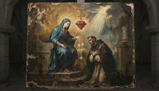 The Chaplet of the Sacred Heart of Jesus — ancient Catholic altarpiece