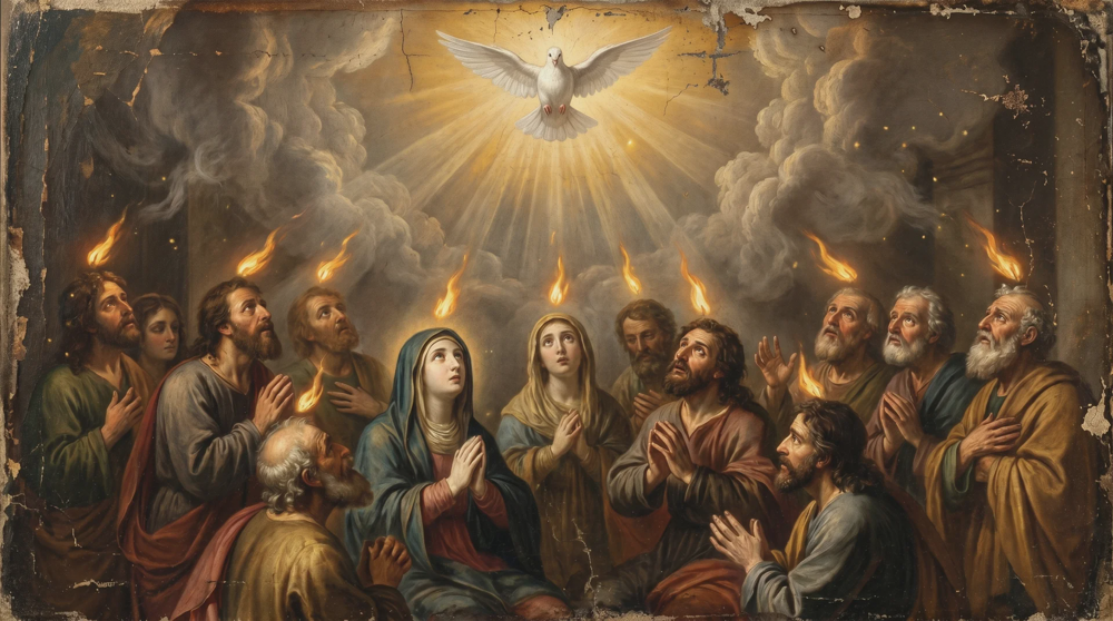 The Seven Gifts of the Holy Ghost (and the Fruits) — ancient Catholic altarpiece
