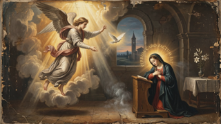 L'Angélus : la prière, son texte complet et ses heures — ancien retable catholique