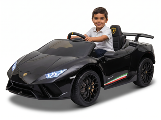 Voiture électrique enfant Lamborghini Huracán 12V noir métallisé sous licence officielle