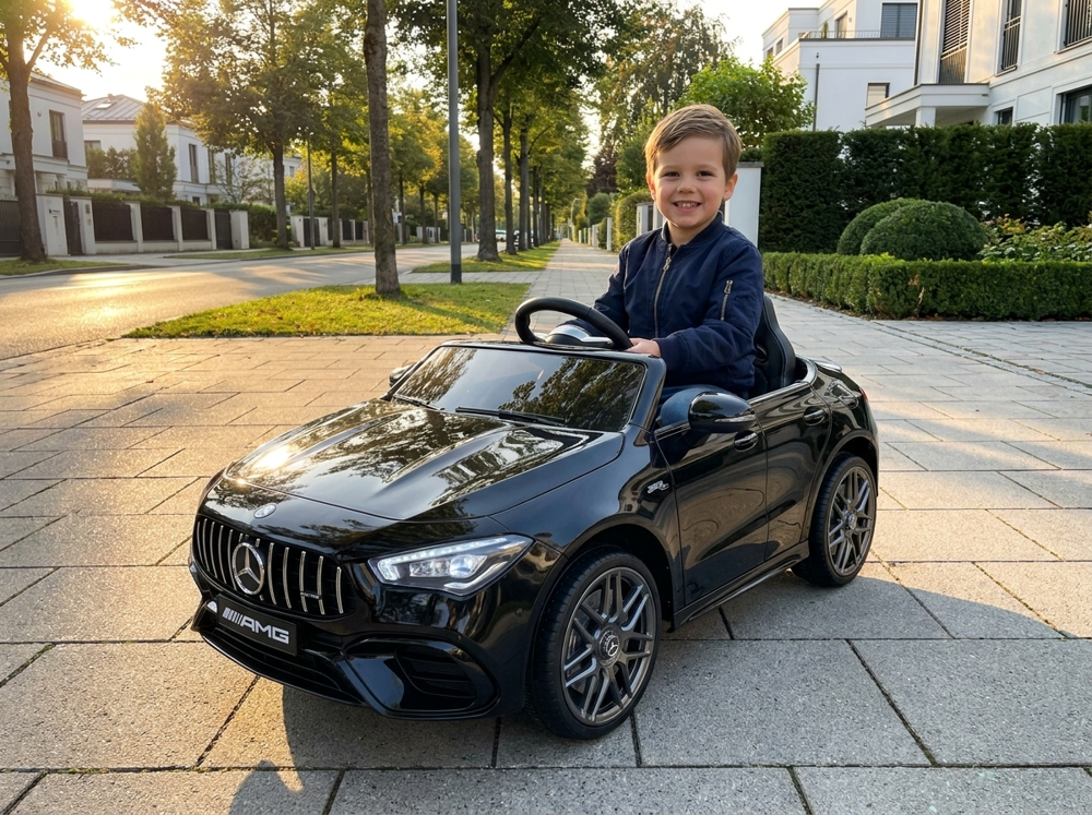 Mercedes CLA 45 AMG enfant 12V — vue profil silhouette coupé