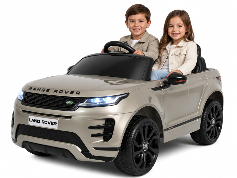 Range Rover Evoque enfant 12V — vue 3/4 avant SUV gris urbain