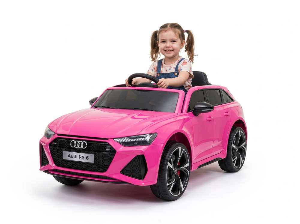 Audi RS6 Avant enfant 12V Rose poudré