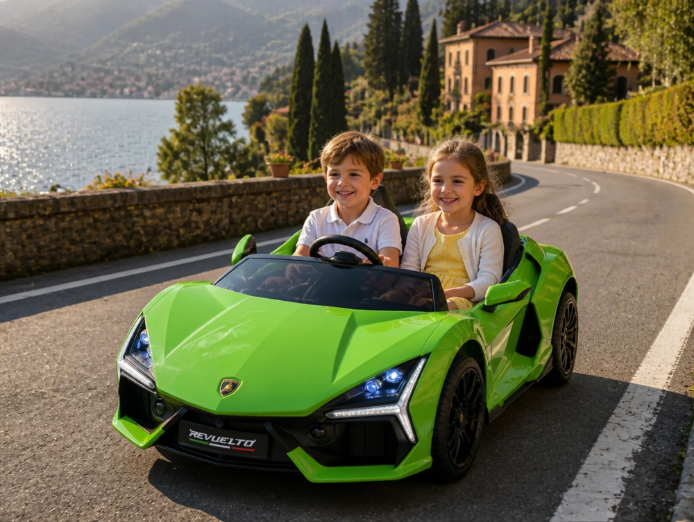 Lamborghini Revuelto enfant 24V détail trois-quarts avant
